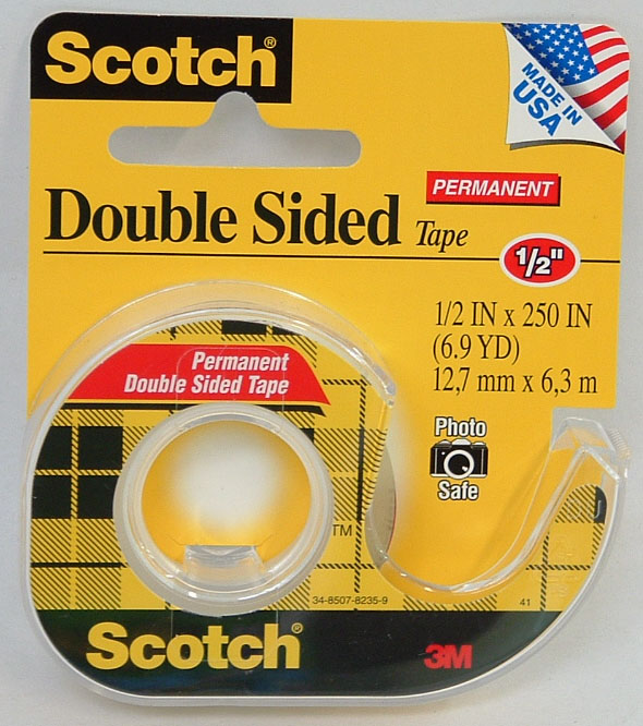 SCOTCH DOUBLE SIDED TAPE 12.7MM X 6.3M WITH DIS